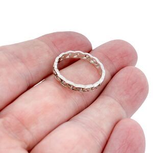 Vintage Sterling Silver 925 3.5mm Chain Link Band Ring Size 9